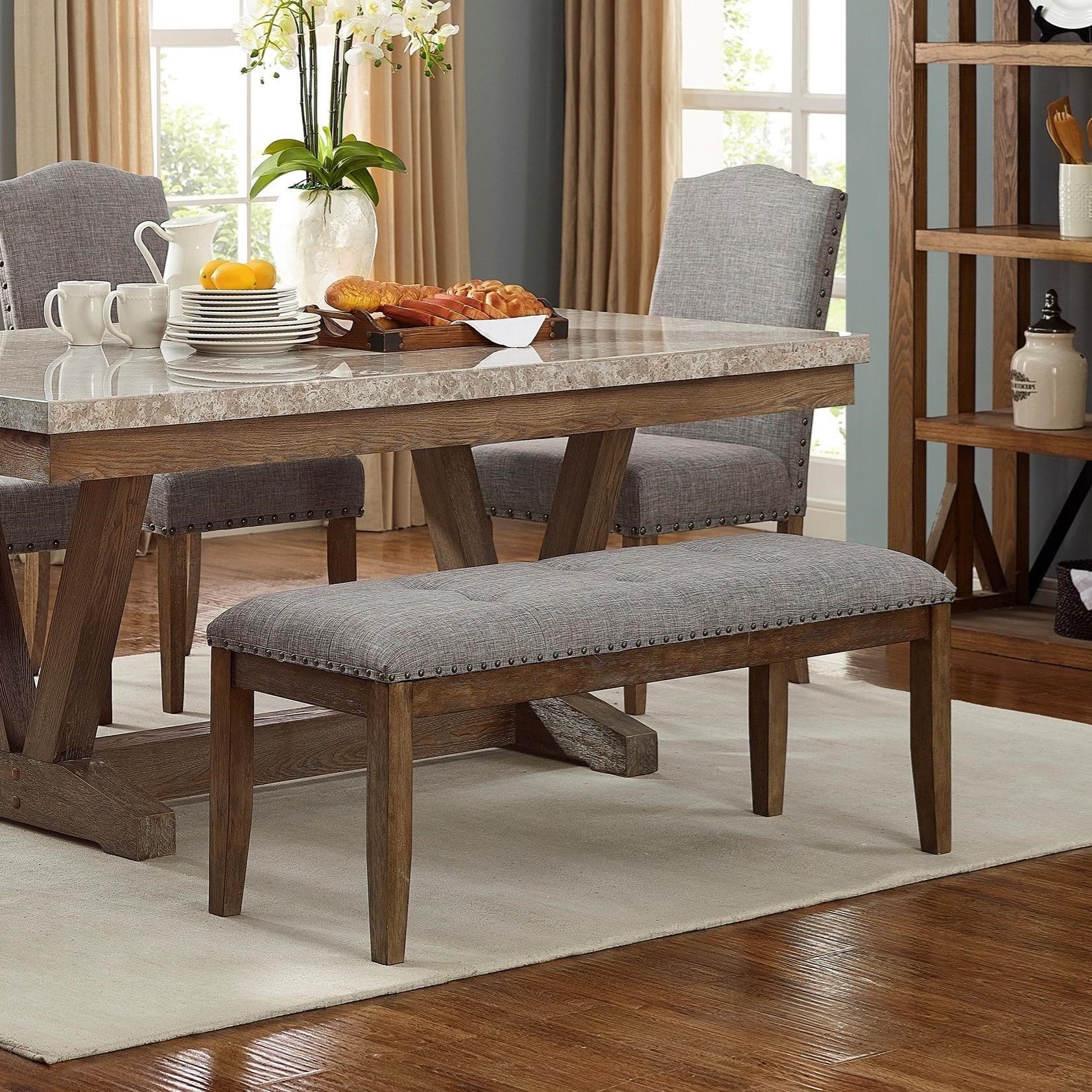 Crown Mark Vesper Dining 1211 BENCH Upholstered Bench with